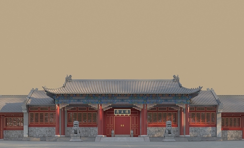 Chinese-style ancient building Wang Yefu 3d model