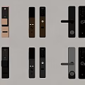 Modern Smart Door Handles With Digital Keypad And Lever Designs In Black Gray