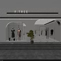 Modern Clothing Store Interior With Green Dress Mannequin Hanging Clothes And Display Racks