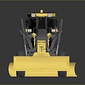 Yellow Motor Grader Construction Machine With Front Blade And Large Wheels Design 3d model