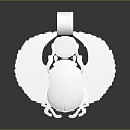 Silver Beetle Sculpture Carving with Winged Design Central Gemstone and Shiny Reflective Base