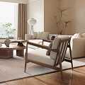 Spacious Duplex Living Room Interior With Staircase Sofa Coffee Table And Large Window