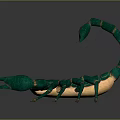 Vibrant Green Scorpion Decorative Figurine with Curved Tail and Intricate Claws
