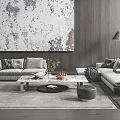 Modern Minotti Sofa Coffee Table Combination 3d model