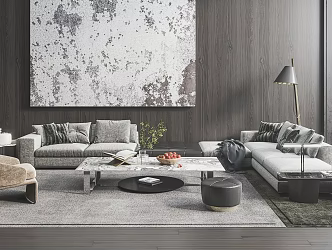 Modern Minotti Sofa Coffee Table Combination 3d model
