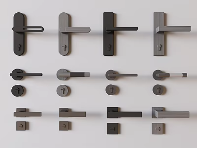 Stainless Steel Lock Handle Latch 3d model