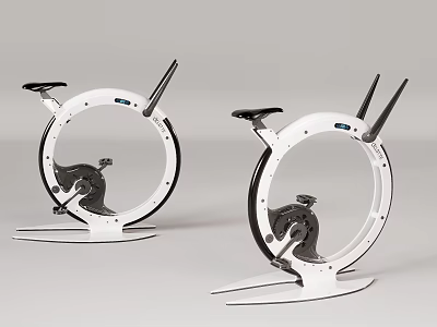 Modern White Elliptical Fitness Equipment With Black Components For Home Exercise 3d model
