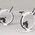 Modern White Elliptical Fitness Equipment With Black Components For Home Exercise