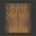 Golden Wheat Ears as Food Ingredient With Dark Background and Reflective Surface