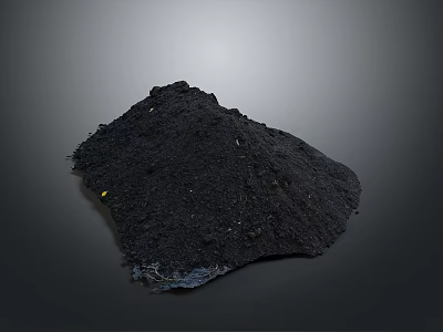 Scenic Black Mountainous Landscape With Gray Gradient Sky And Irregular Contours 3d model