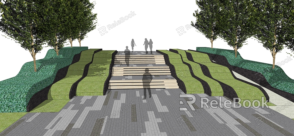 Modern Step Step Landscape model