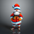 Santa Claus Character Design In Red Costume With White Beard And Belt Details