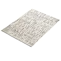 Modern Minimalist Square Rug with Light Background and Black Abstract Lines 3d model