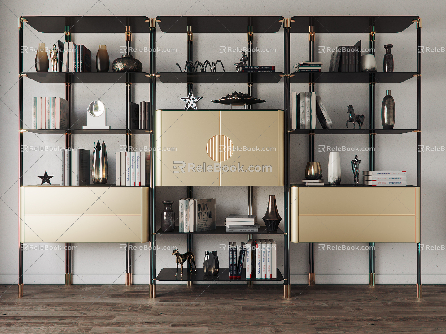 Modern Bookshelf Decorative Rack model