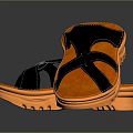 Comfortable Black And Orange Slippers With Cross Straps And Textured Sole