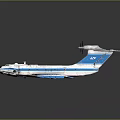 Vintage White And Blue Airplane Model With Detailed Tail Wings And Reflective Surface