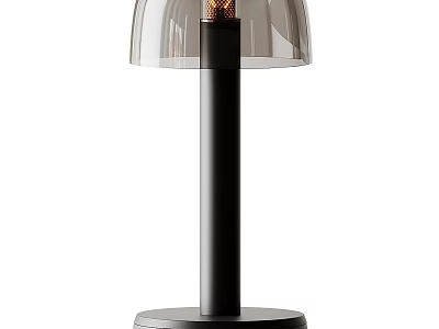 Modern Table Lamp With Transparent Lampshade Black Base And Sleek Design 3d model