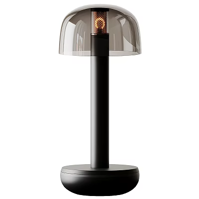 Modern Table Lamp With Transparent Lampshade Black Base And Sleek Design 3d model