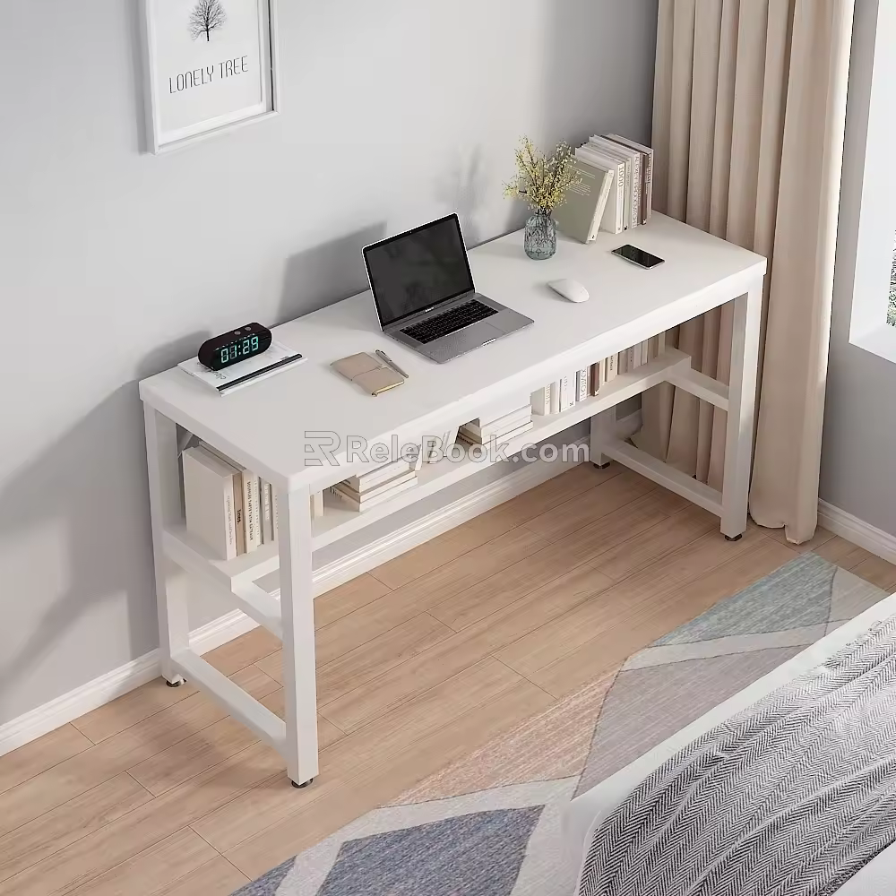 Nordic bedroom pig computer desk 3d model