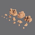 Cartoon Game Style Rock Desert Gobi Outdoor 3d model