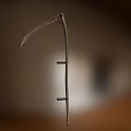 Traditional Iron Scythe Weapon With Curved Blade And Long Handle Structure