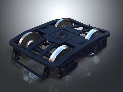 Sturdy Black Vehicle Chassis Featuring Four Silver Wheels And Mechanical Structure 3d model