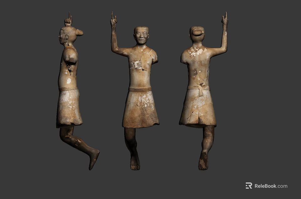 Game Movie Character Ancient Style Terracotta Figure with Various Poses Statue Design 3d model 