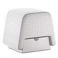 Beige Fabric Upholstered Storage Stool With Wooden Base And Lift Top