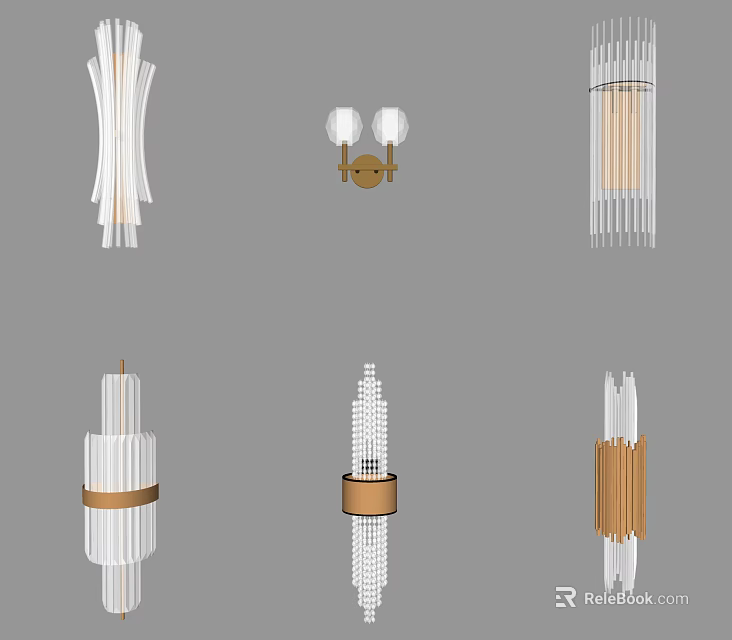 Modern Wall Lamps With Contemporary Design And Various Styles For Interior Lighting Decor 3d model 