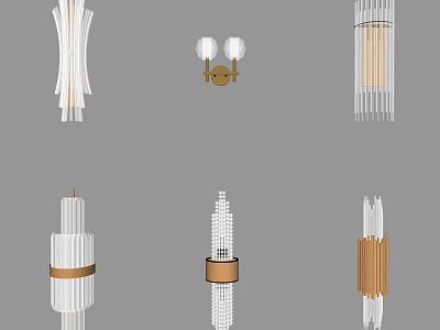 Modern Wall Lamps With Contemporary Design And Various Styles For Interior Lighting Decor 3d model