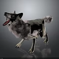 Mythical Fantasy Wolf Character With Pink Fur Roaring In Standing Posture