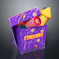 Commercial Fireworks Equipment in Purple Decorative Box with Colorful Festive Tubes
