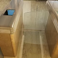 Public Facility Turnstile With Marble Base Glass Barrier And Metal Frame