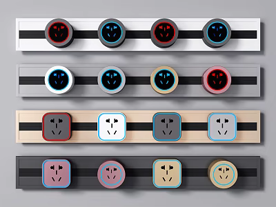 Stylish Switch Panels With Various Color Options Modern Designs And Sleek Button Styles 3d model