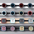 Modern socket switch socket panel 3d model