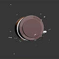 Cute Anthropomorphic Cartoon Bottle With Pink Lid White Orange Body And Sparkles On Dark Background