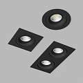 Black And White Recessed Downlights With Square Round Rectangular Designs For Home Lighting