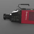 Vintage Digital Video Camcorder With Red Black Body And Large Lens Design