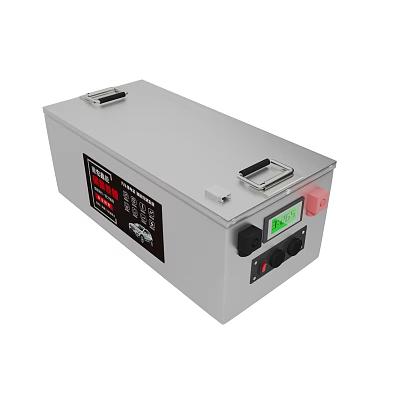 High Capacity Portable Power Battery With Digital Display And Metal Handles 3d model