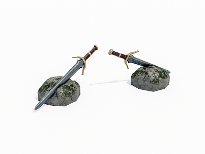 Weapon Sword in Stone 3d model