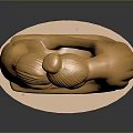 Golden Mother And Child Embracing Sculpture With Smooth Base Design