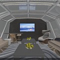 Yacht Cabin VIP Room Interior 3D Effect 3d model