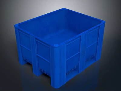 Blue Plastic Storage Bin for Household Organization and Everyday Use with Durable Design 3d model