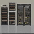 Poliform Modern Wine Coolers With Glass Doors And Multiple Wine Bottle Storage Shelves