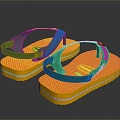 Flip-flops slippers sandals beach shoes bubble shoes hole shoes realistic 3d model