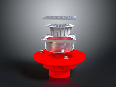Hardware Tool With Red Base Silver Metal Components And Grid Top Structure 3d model