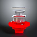 Hardware Tool With Red Base Silver Metal Components And Grid Top Structure 3d model
