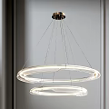 Modern Double Ring Transparent Chandelier With Hanging Metal Wires For Interior Design