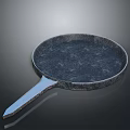 Modern Durable Frying Pan With Textured Surface And Blue Handle For Kitchen Cooking