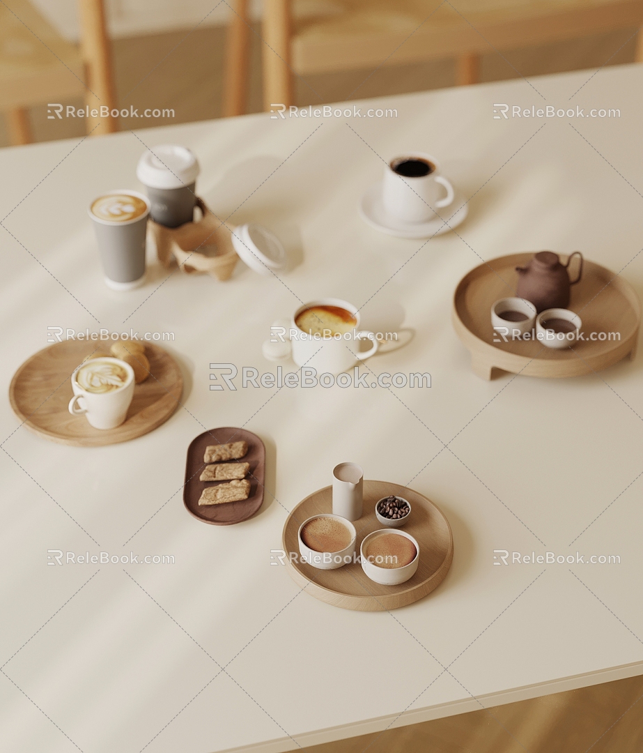 Coffee Cold Drink Food Ornaments 3d model